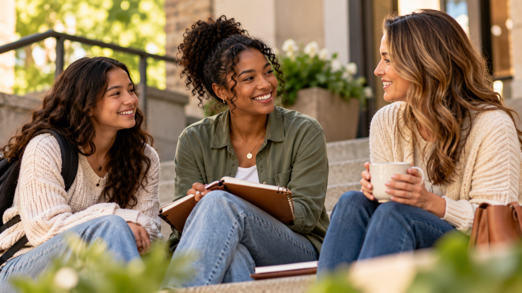Two people talking in a supportive counseling setting